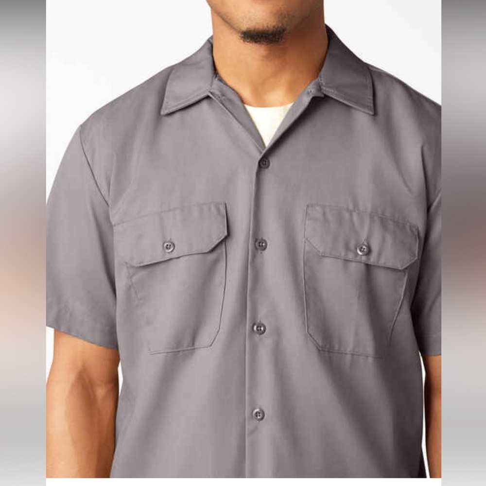 Dickies Men’s Short Sleeve Work Shirt in Ivory Size XL - Picture 6 of 7